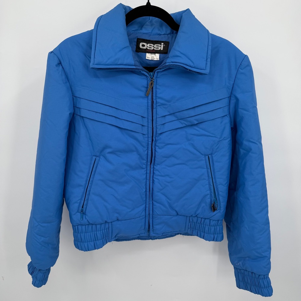 Vintage Ossi Skiwear‎ Women's L Jacket  Royal Blue Thinsulate Puffer Retro